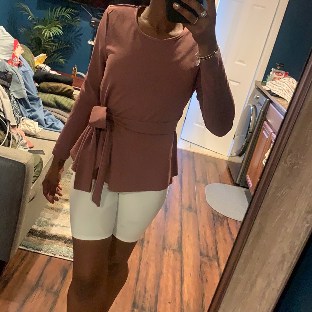 SHEIN belted blouse